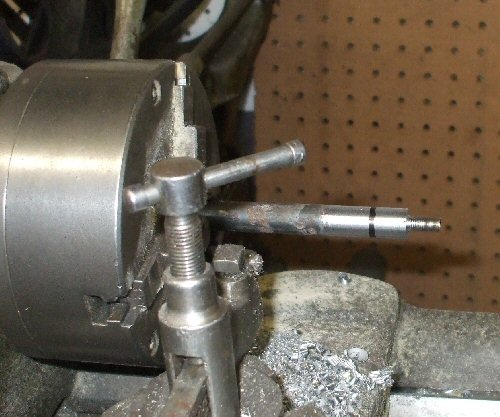Drum being turned in the lathe